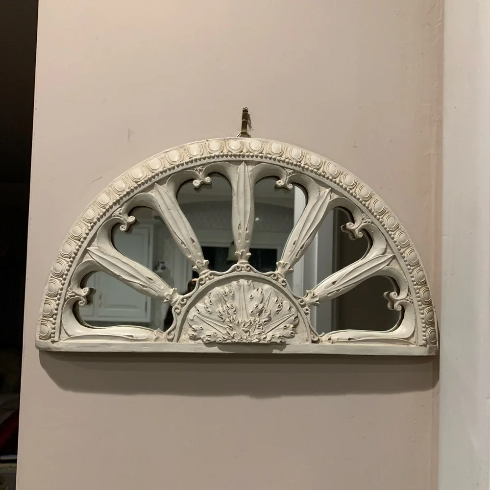 Distressed Half Moon Shape Mirror Wall Decor